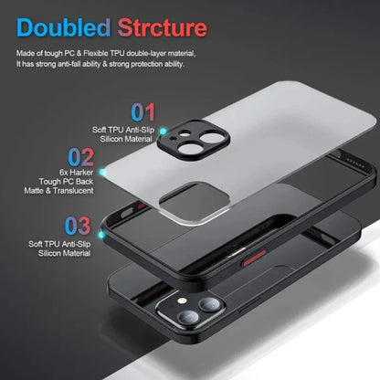 Shockproof Armor Matte Case for iPhone 16 / 15 / 14 Plus / 13 / 12 / 11 Pro Max