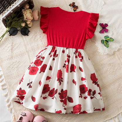 Flower Girls Butterfly Print Dress