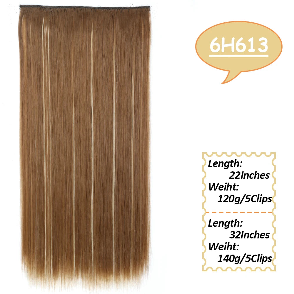 NICESY Synthetic Long Wavy Clip-On Hair Extensions