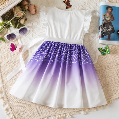 Flower Girls Butterfly Print Dress