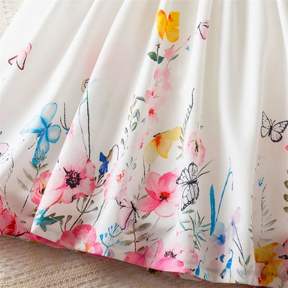 Flower Girls Butterfly Print Dress