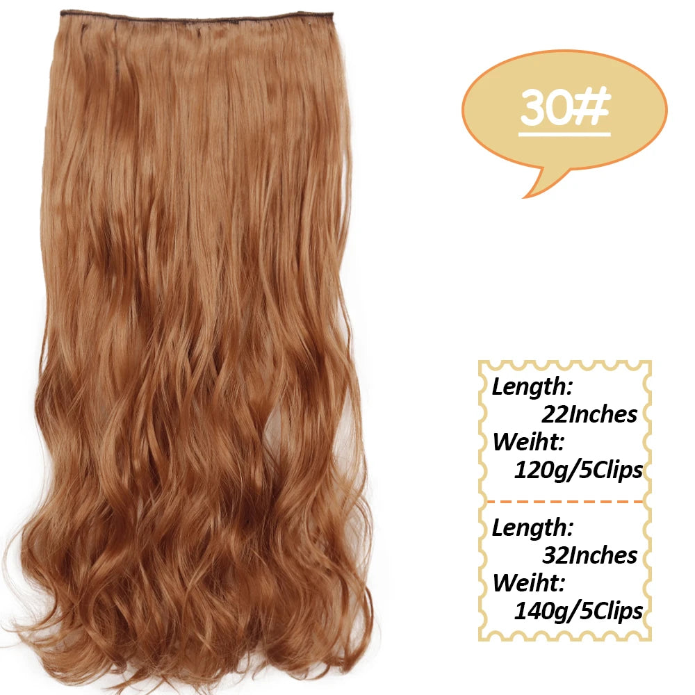 NICESY Synthetic Long Wavy Clip-On Hair Extensions