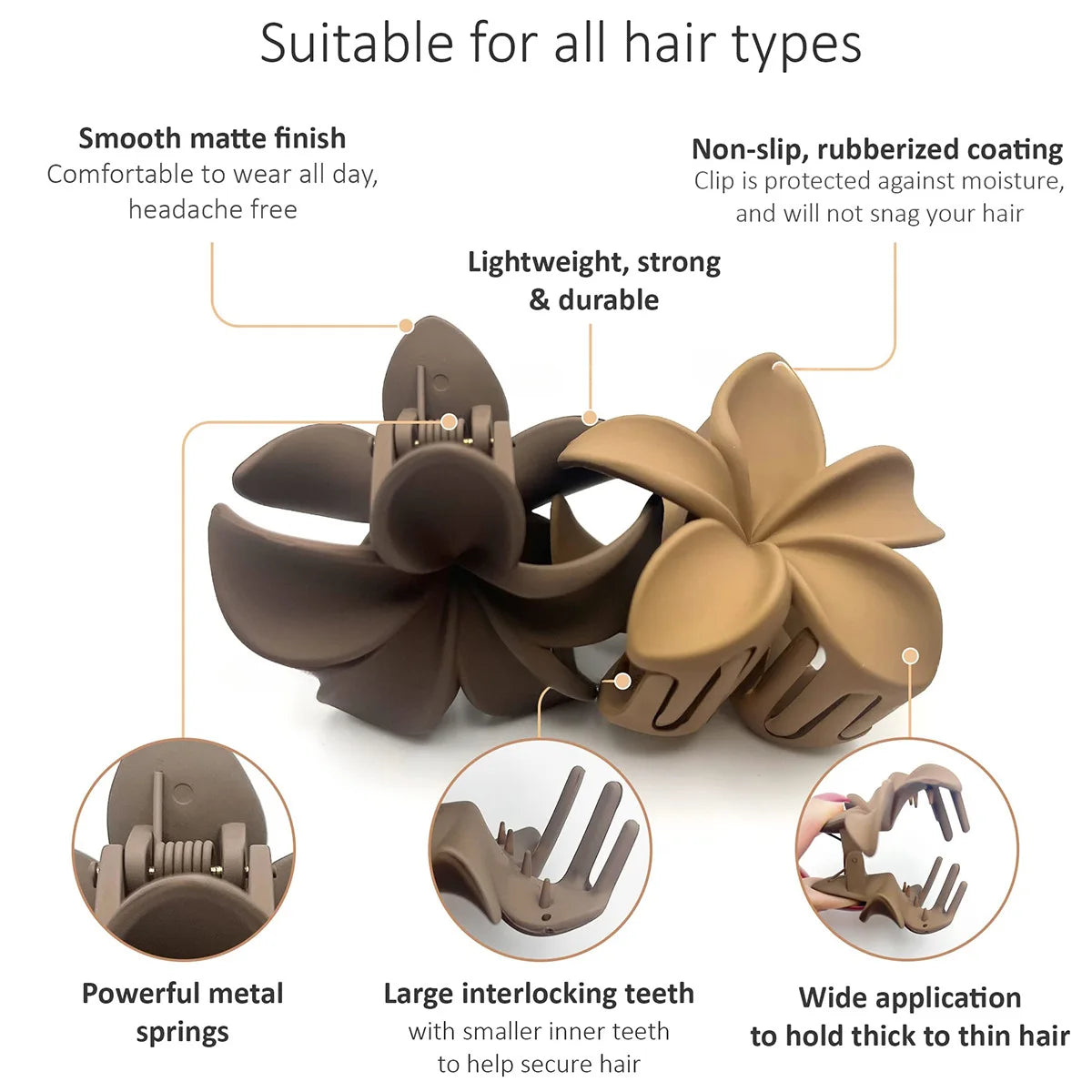 Large Flower Claw Clips