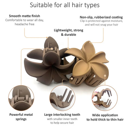 Large Flower Claw Clips