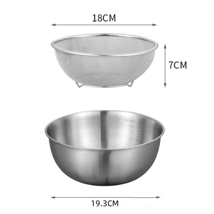 Large Capacity Bowls with Measurement Scale for Cooking, Baking & Food Storage