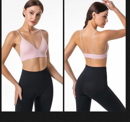 V-Neck Seamless Triangle Cup Bra Camisole
