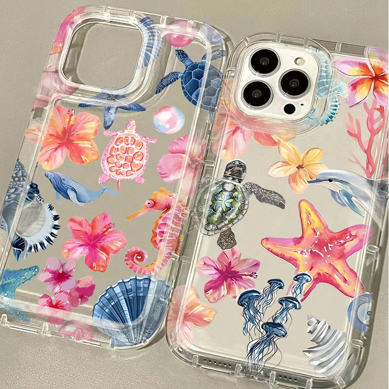 Blue Ocean Animals Phone Case for iPhone