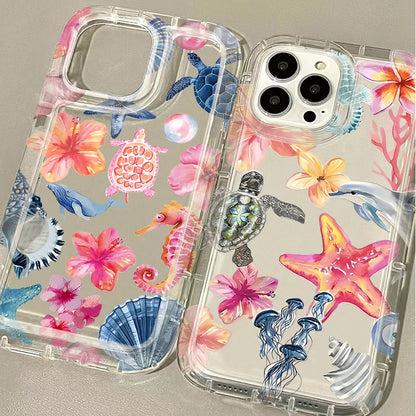 Blue Ocean Animals Phone Case for iPhone