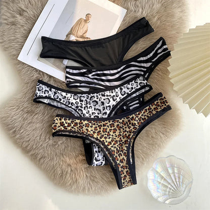 Leopard-Print Seamless Thong