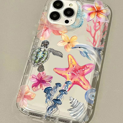 Blue Ocean Animals Phone Case for iPhone