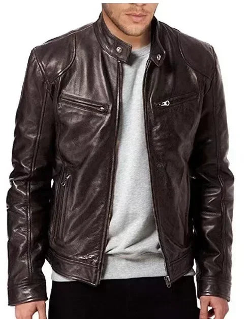 Men’s Vintage Leather Motorcycle Jacket