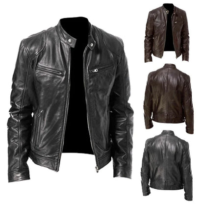 Men’s Vintage Leather Motorcycle Jacket
