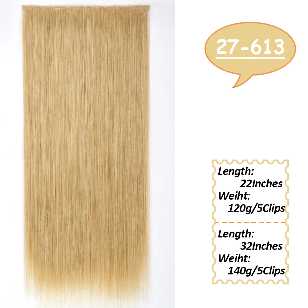 NICESY Synthetic Long Wavy Clip-On Hair Extensions