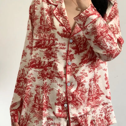 Women’s Floral Satin Pajama Set