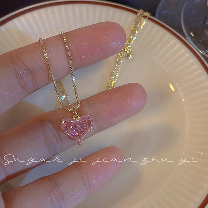 Fashion Rhinestone Heart Collar Choker Necklace