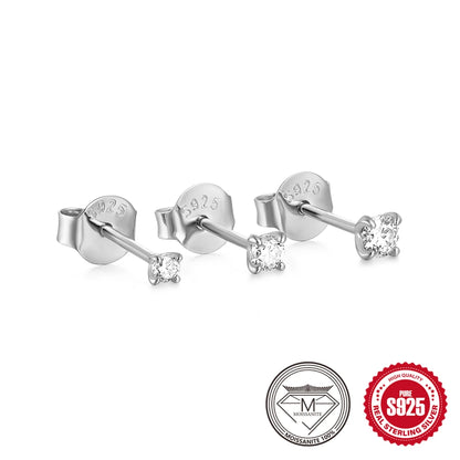 0.5–1.2 Carat D Color Moissanite Ear Stud Earrings for Women