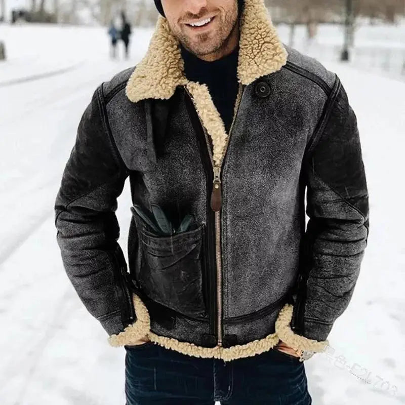 Men’s Autumn Winter Faux Leather Jacket