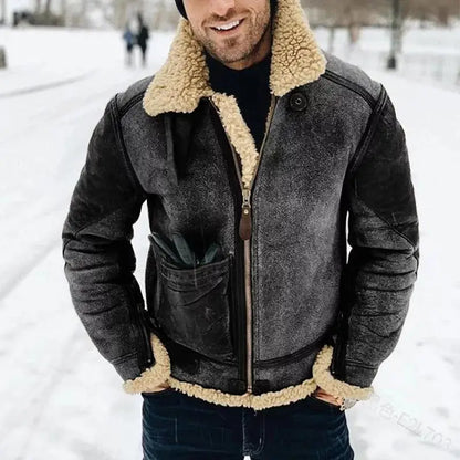 Men’s Autumn Winter Faux Leather Jacket