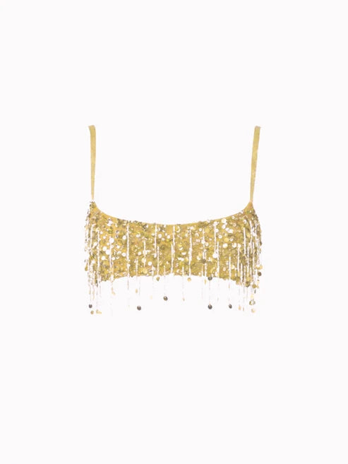 2025 Spring Summer Sexy Beach Tassel Skirt Set – Sequin Backless Sleeveless Ibiza Festival Outfit