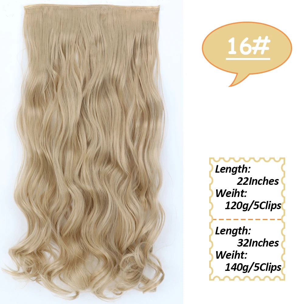 NICESY Synthetic Long Wavy Clip-On Hair Extensions