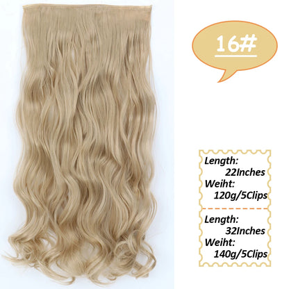 NICESY Synthetic Long Wavy Clip-On Hair Extensions