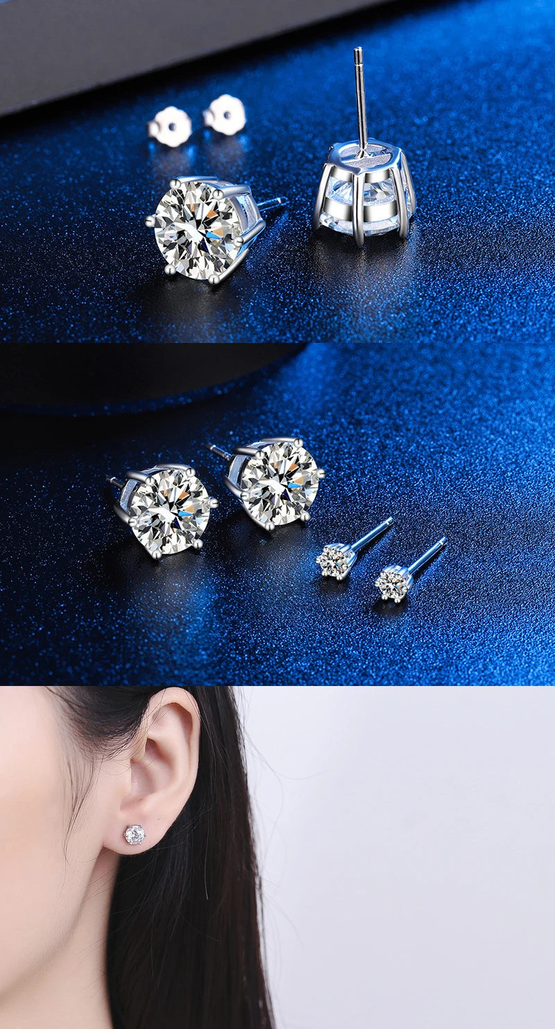 Moissanite Stud Earrings for Women