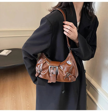 Y2K Retro Pleated Hobo Shoulder Bag for Women