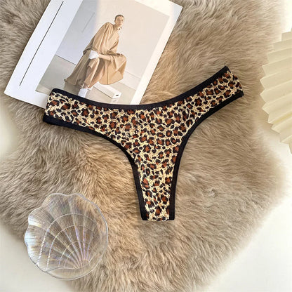 Leopard-Print Seamless Thong