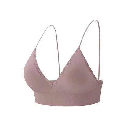 V-Neck Seamless Triangle Cup Bra Camisole