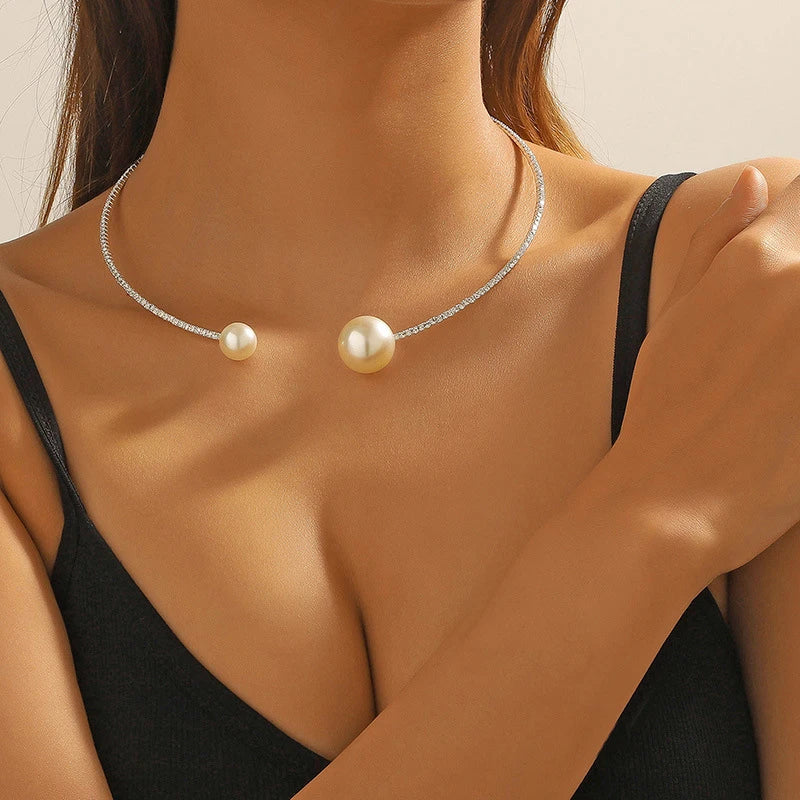 Fashion Rhinestone Heart Collar Choker Necklace