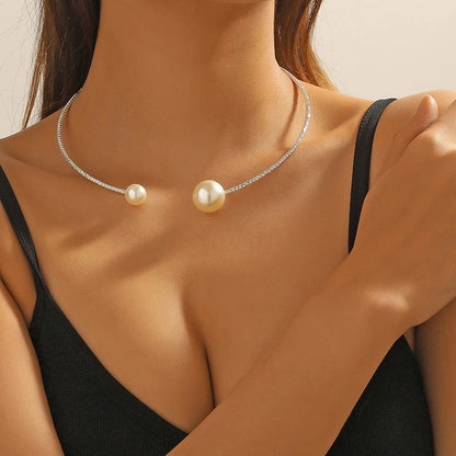 Fashion Rhinestone Heart Collar Choker Necklace
