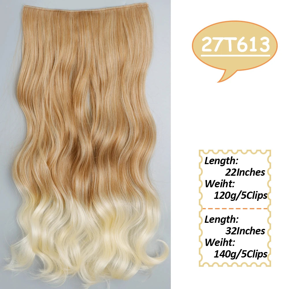NICESY Synthetic Long Wavy Clip-On Hair Extensions