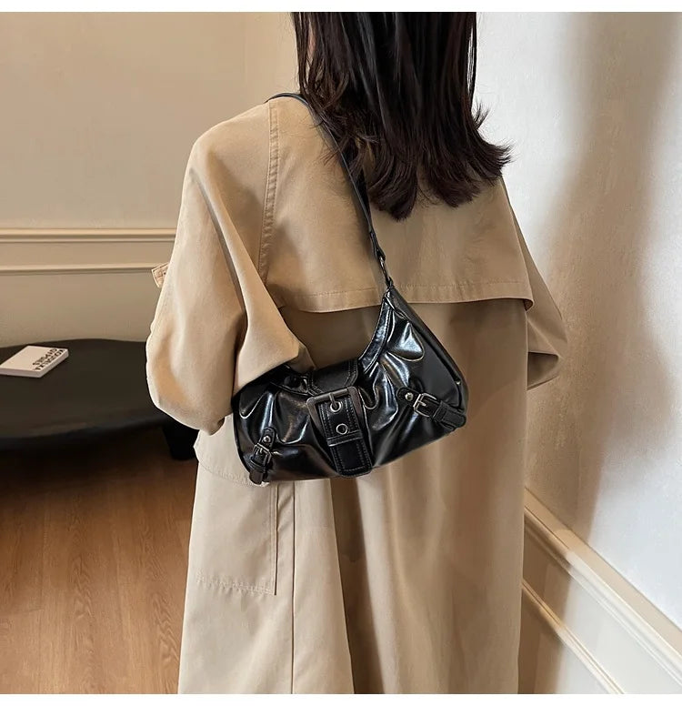 Y2K Retro Pleated Hobo Shoulder Bag for Women