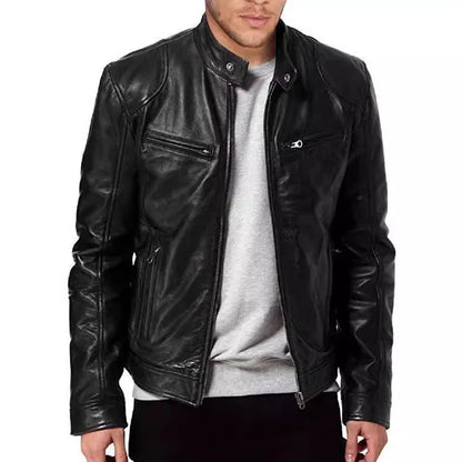 Men’s Vintage Leather Motorcycle Jacket