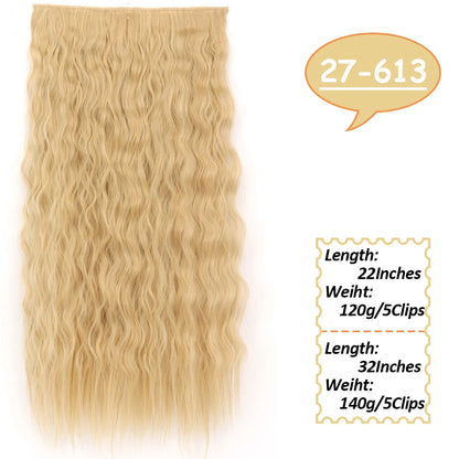 NICESY Synthetic Long Wavy Clip-On Hair Extensions