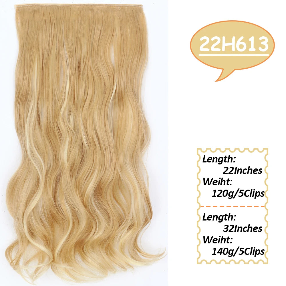 NICESY Synthetic Long Wavy Clip-On Hair Extensions