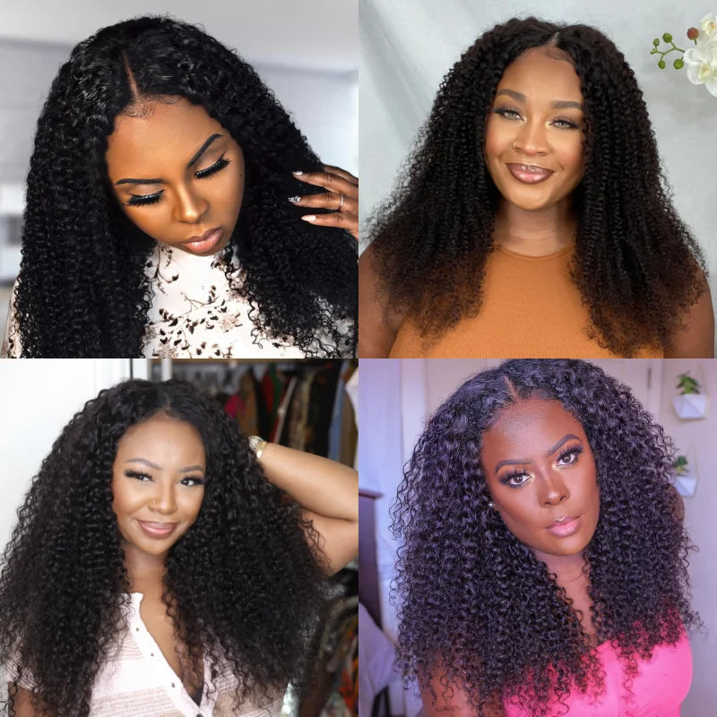 250% Density Kinky Curly V Part Wig