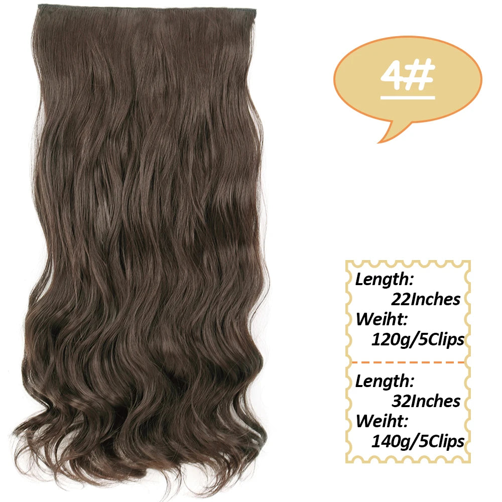 NICESY Synthetic Long Wavy Clip-On Hair Extensions