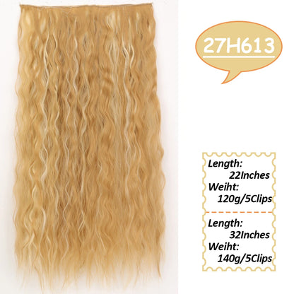 NICESY Synthetic Long Wavy Clip-On Hair Extensions
