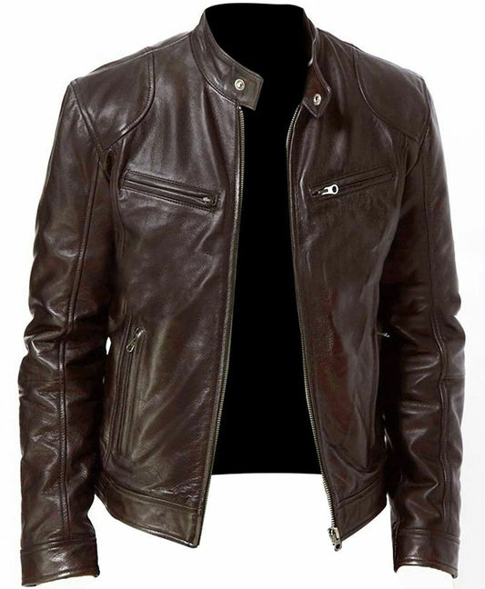 Men’s Vintage Leather Motorcycle Jacket