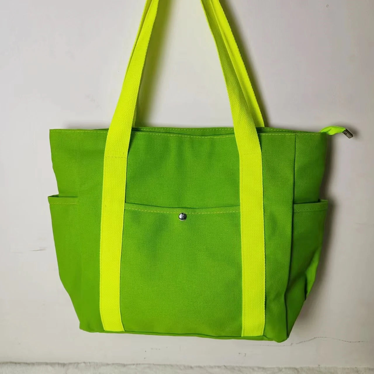 Large Capacity Canvas Solid Letter Tote Bag