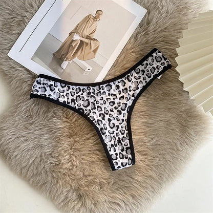 Leopard-Print Seamless Thong