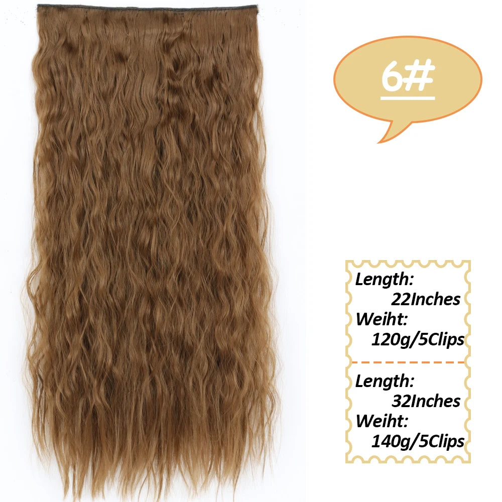 NICESY Synthetic Long Wavy Clip-On Hair Extensions