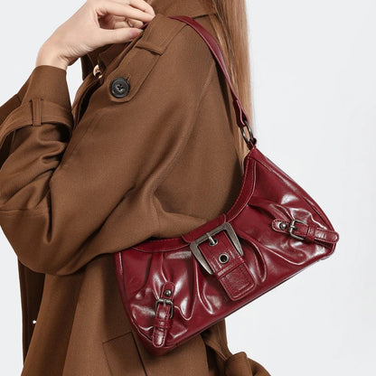 Y2K Retro Pleated Hobo Shoulder Bag for Women