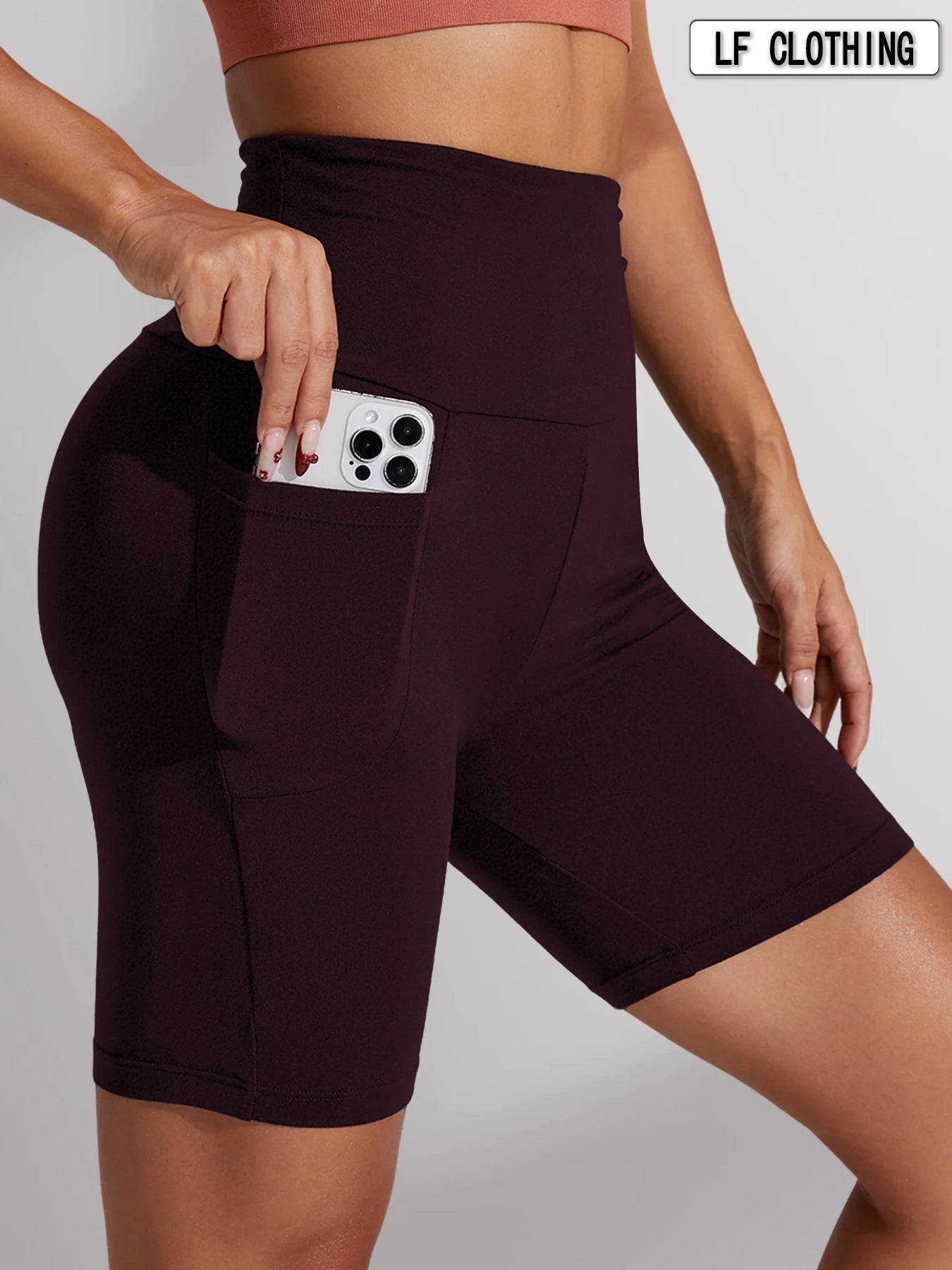 High-Waisted Biker Shorts with Pockets – Supportive, No See-Through Fit