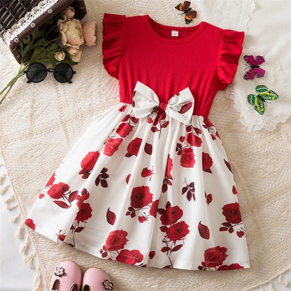 Flower Girls Butterfly Print Dress