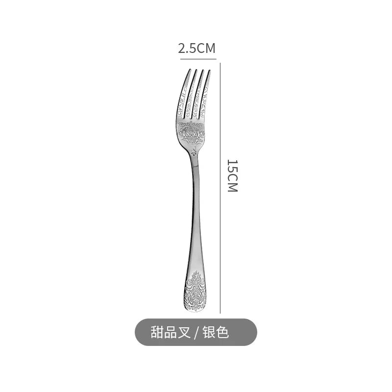 Gold Cutlery Set Stainless Steel Fork Spoons Knife Tableware Kit