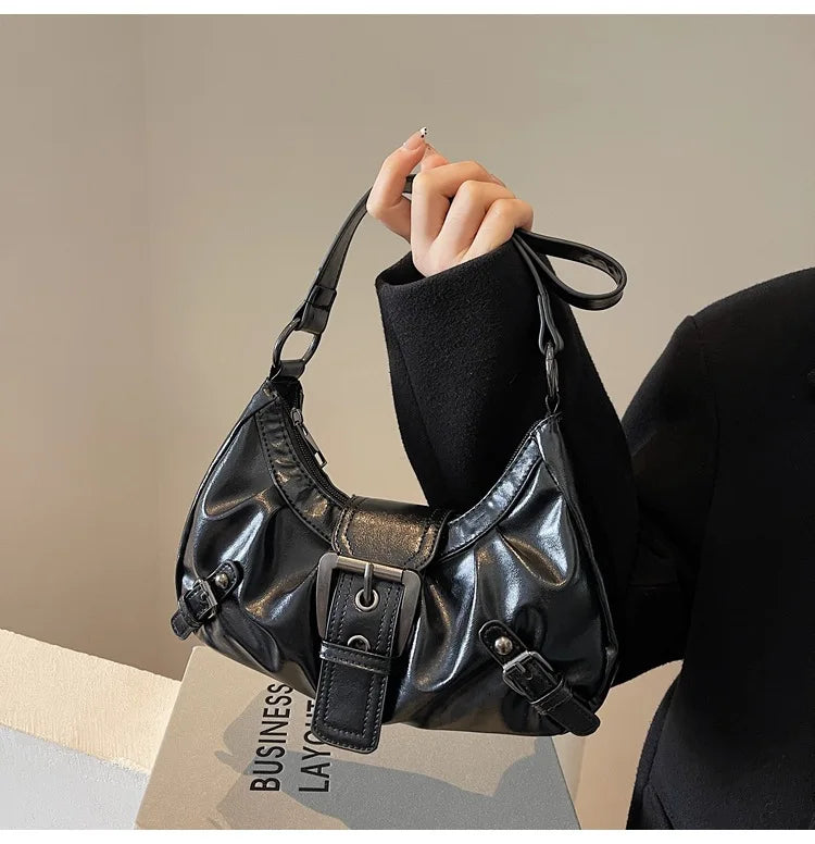 Y2K Retro Pleated Hobo Shoulder Bag for Women
