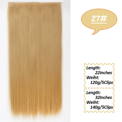 NICESY Synthetic Long Wavy Clip-On Hair Extensions