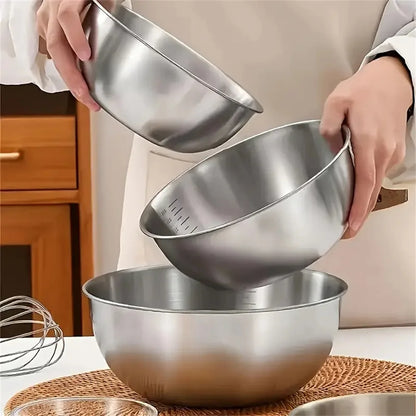 Large Capacity Bowls with Measurement Scale for Cooking, Baking & Food Storage